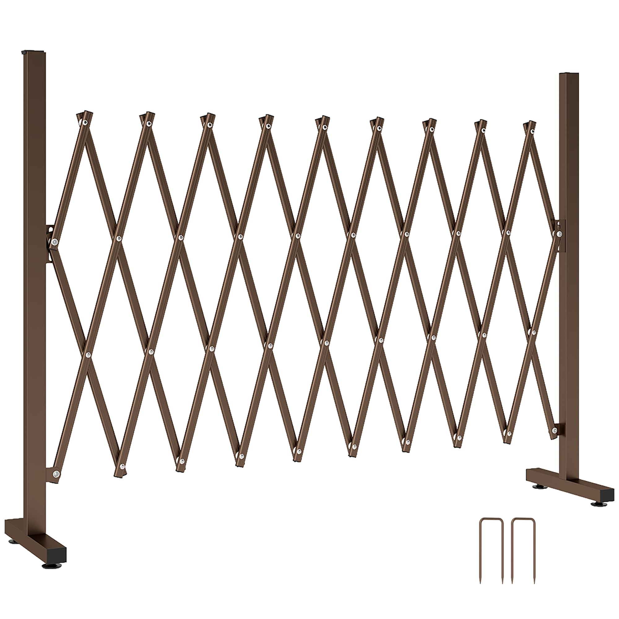 Outsunny Aluminium Garden Fence - 250 cm x 100 cm - Dark Brown