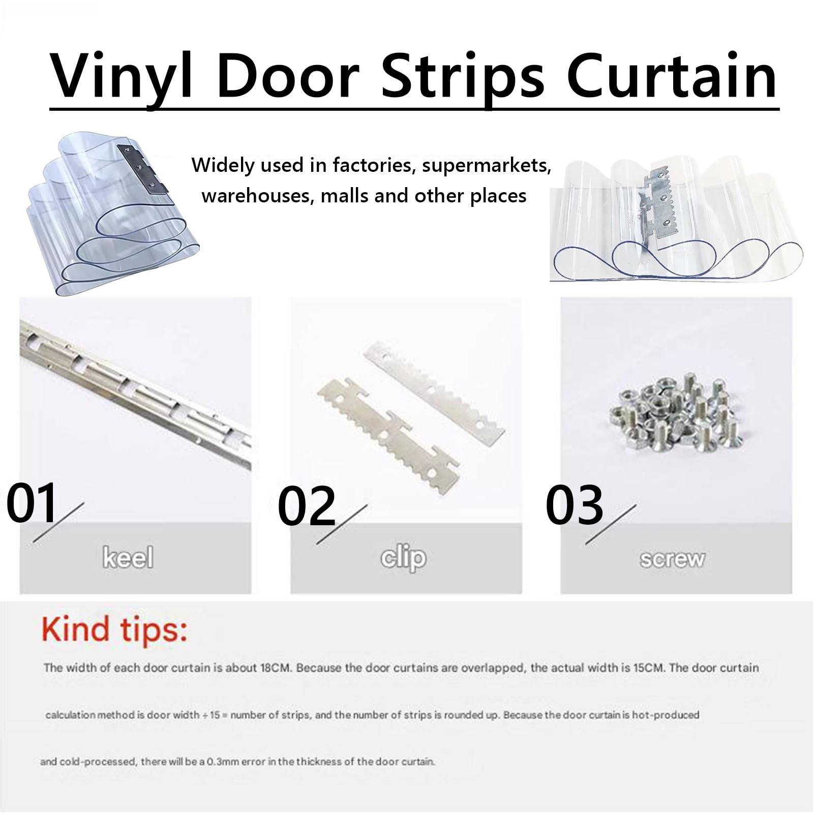 Rideau à lamelles en PVC Transparent, Rideau à lamelles en Plastique, Rideau à économie d'énergie pour Chambre Froide/congélateur Sub Zero, congélateur Industriel pour boucherie