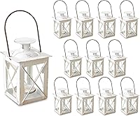 Vista 11 de Kate Aspen Faroles decorativos – Juego de 6 faroles portavelas luminosos de metal envejecido para bodas, decoración del hogar y fiestas – 4.5