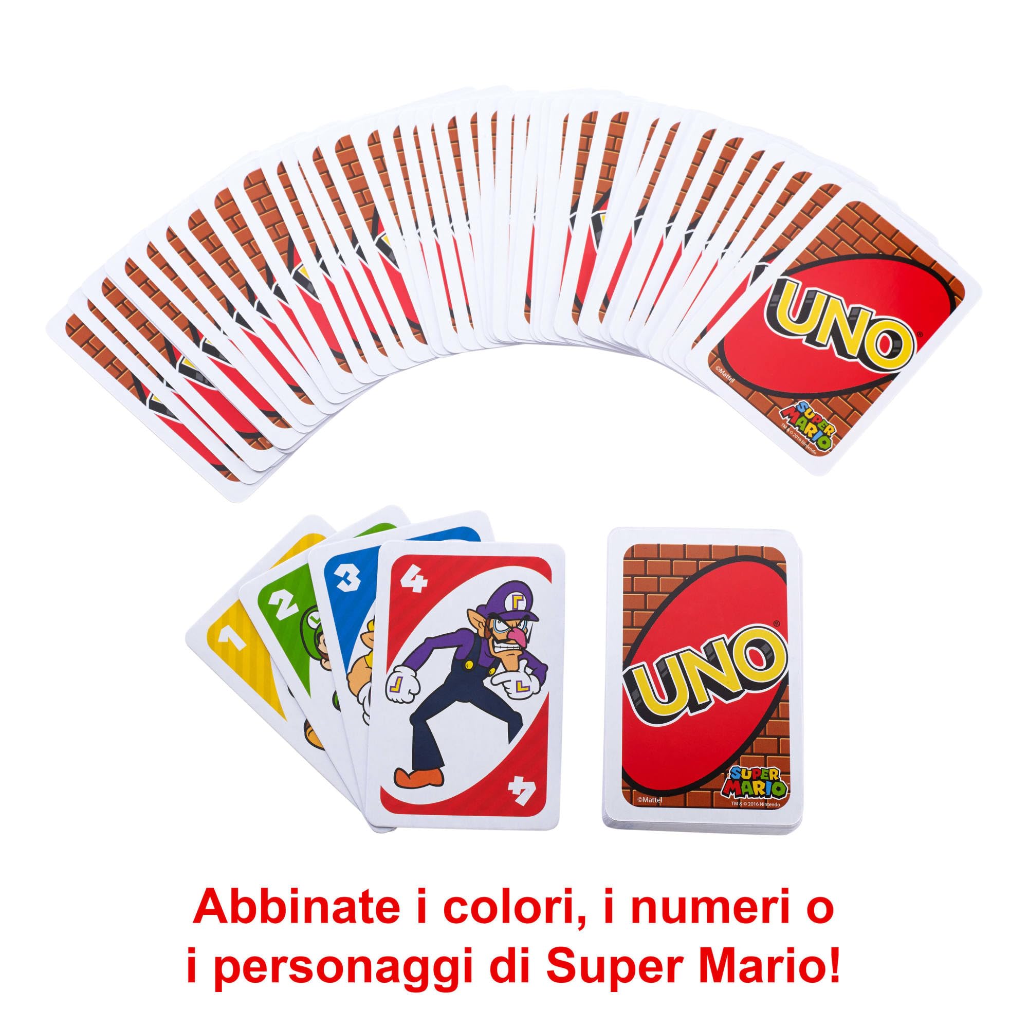 Mattel Games - UNO Versione Super Mario Bros, Gioco di Carte per Famiglie e Bambini 7+ Anni, DRD00