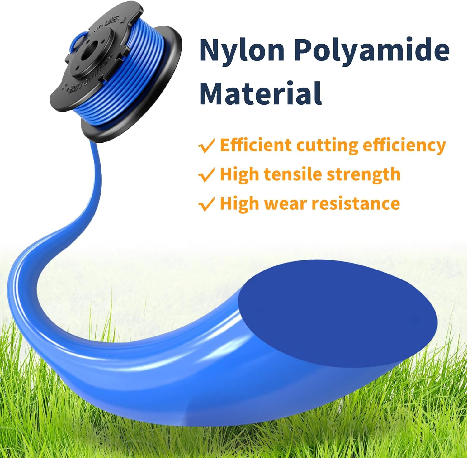 11Pack 0.065" Pre-Wound String Spool Set for RYOBI Auto-Feed Cordless Trimmers + Cover Cap Replacement, hart Weed Eater String (11ft/Spool, 10 Spools + 1 Cap)