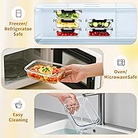 Vista 3 de Glass Food Storage Containers with Lids Set of 6, 36 OZ Meal Prep Containers for Lunch, 4.5 Cup Airtight Glass Lunch Containers Set, Microwave