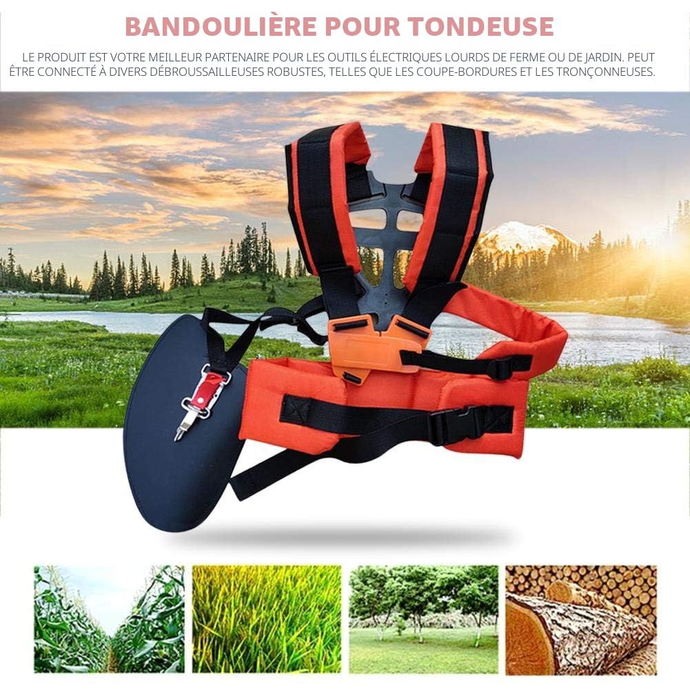 QKTYB Sangle d'épaule Universelle réglable rembourrée Confortable Double Sangle d'épaule en Nylon pour Tondeuse à Gazon