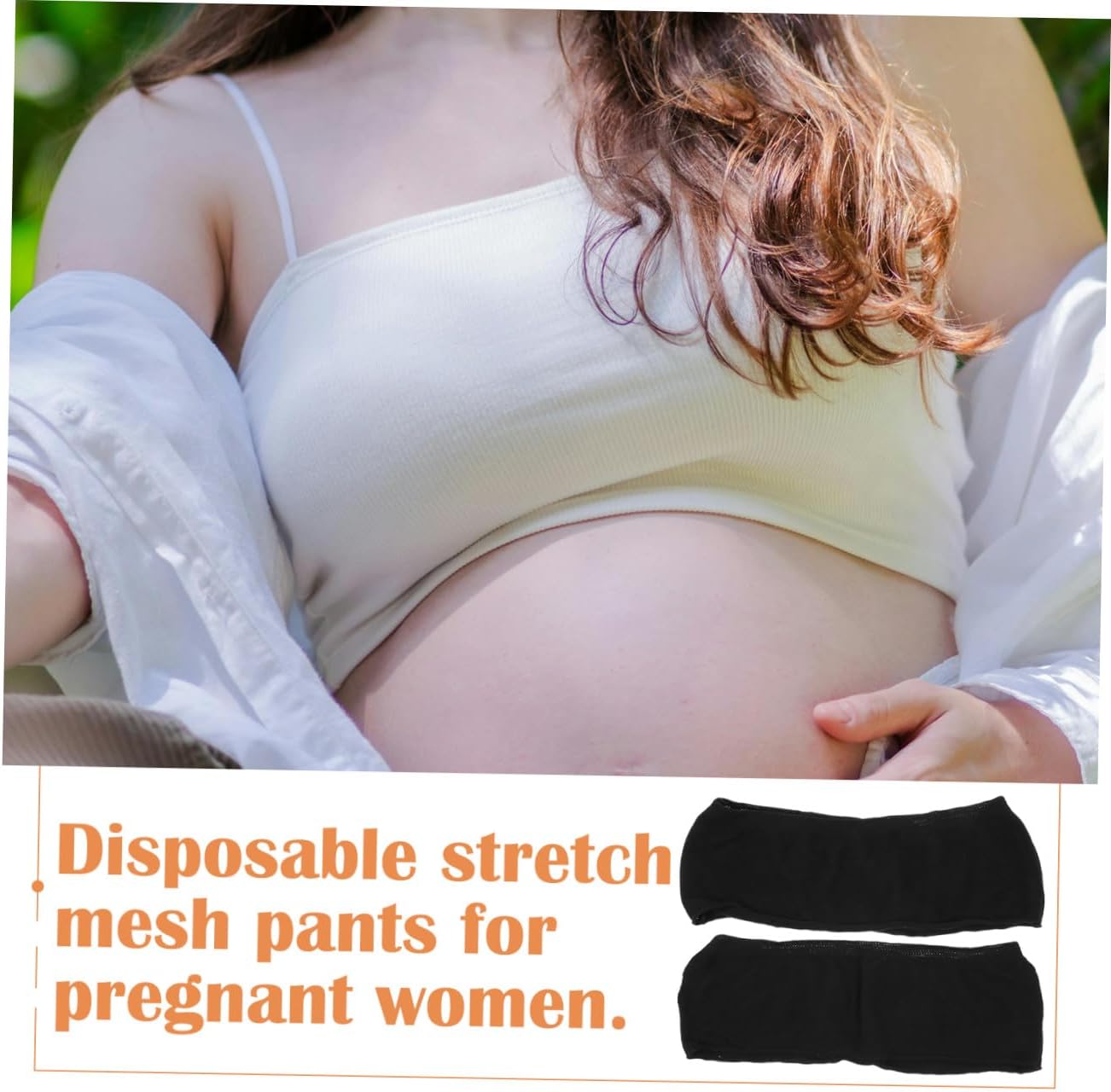 KOMBIUDA 4pcs Disposable Mesh Underwear for Pregnant Women Stretchy Postpartum Incontinence Briefs Breathable Comfortable Maternity Underpants Black
