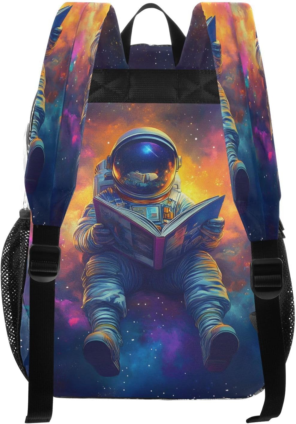 Astronaut Reading Book Space Clear Backpack Heavy Duty See Through Transparent PVC BookBag for Kids Boy Girl Adult School Work