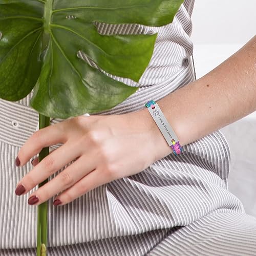 Miniatura 5 de MEALGUET Pulsera de identificación médica para hombres y mujeres, grabado gratuito, hecha a mano, cuerda trenzada ajustable, pulsera de