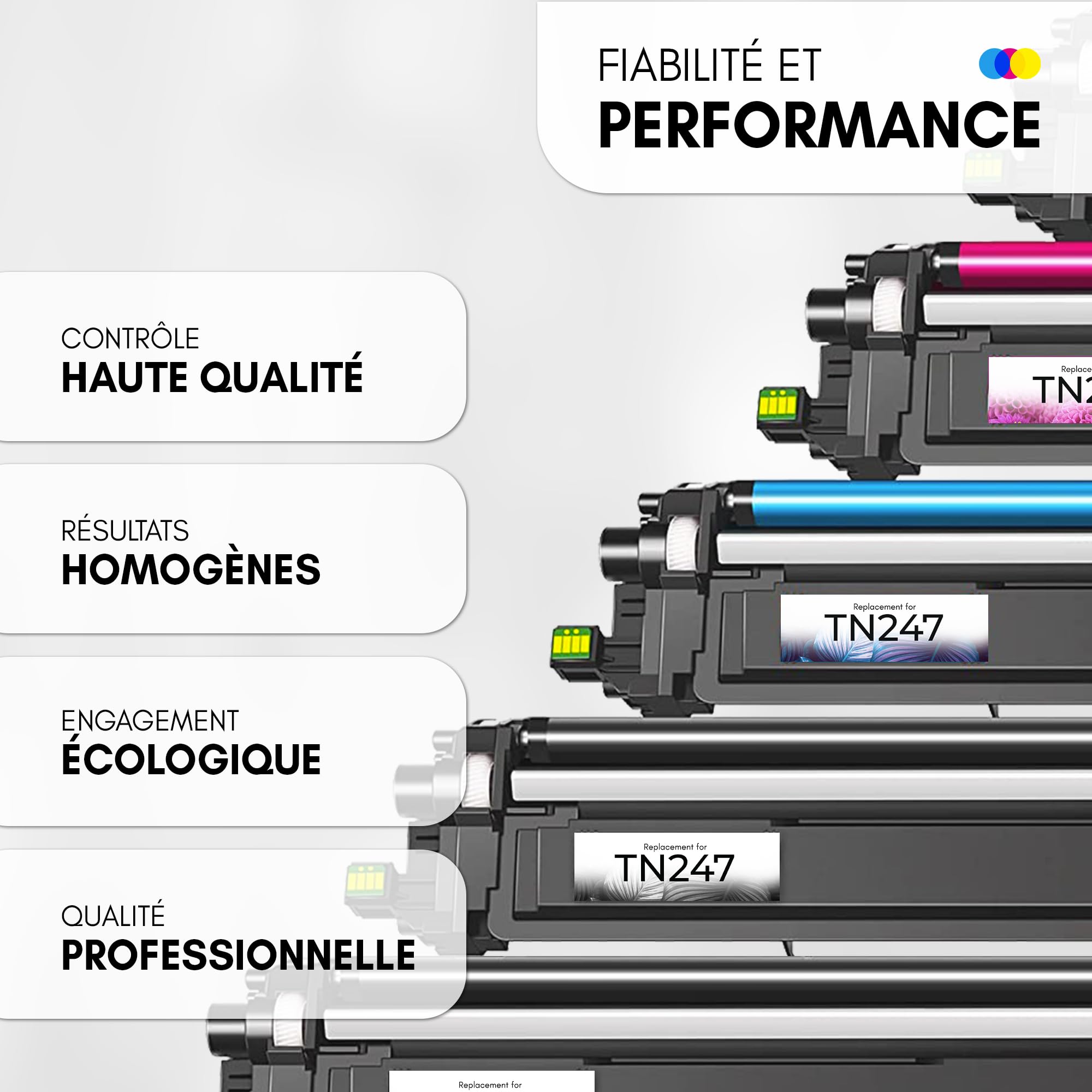 Lot De 4 Cartouches De Toner CF216A 216A Compatibles HP Color LaserJet Pro M183fw M182nw M155a – Noir, Cyan, Jaune, Magenta