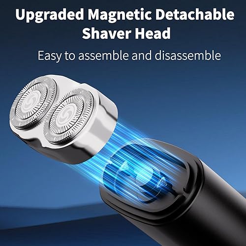Miniatura 6 de Mini afeitadora eléctrica de doble cabeza, maquinilla de afeitar eléctrica portátil para hombres, tamaño de bolsillo, lavable, doble cabeza,