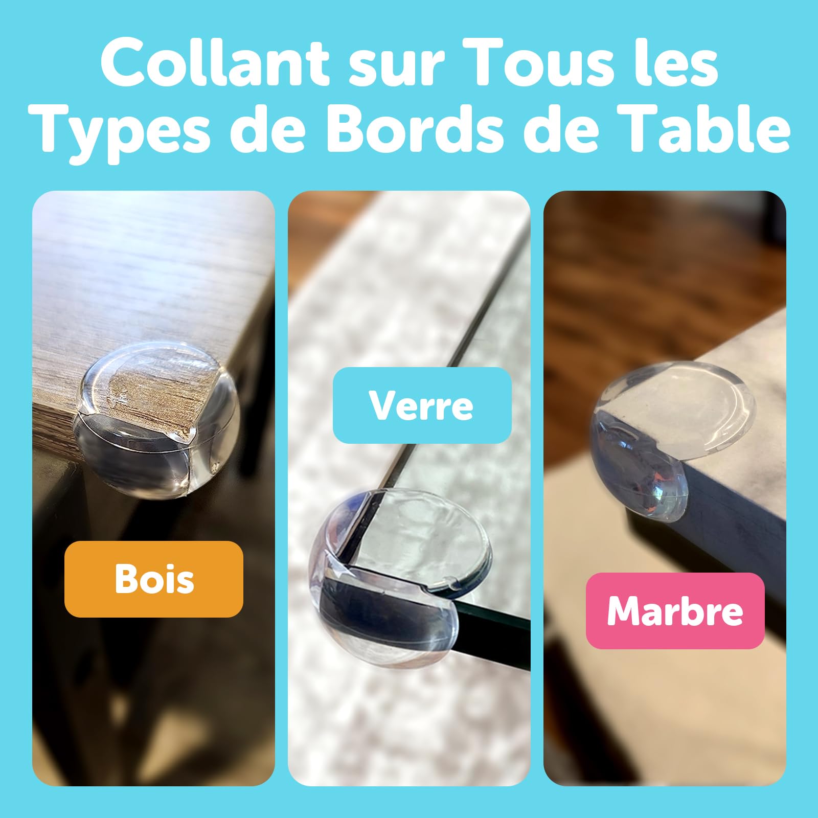shinfly Coin de Table Protection Bebe, 8 PCS Rond Protection Coin de Table bébé, Protege Angle Bebe Sécurité pour Meuble, Bureau, Maison, École, avec Une Forte adhérence