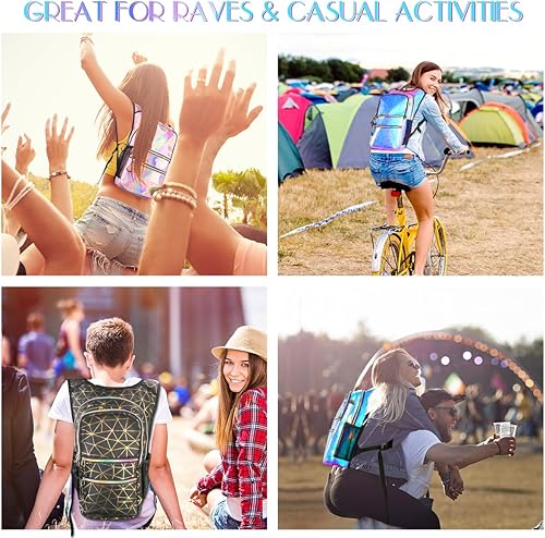 Miniatura 7 de Paquete de hidratación, mochila de agua con vejiga de hidratación de 3 L, aislamiento ligero, esencial para festivales, mochila de hidratación rave,