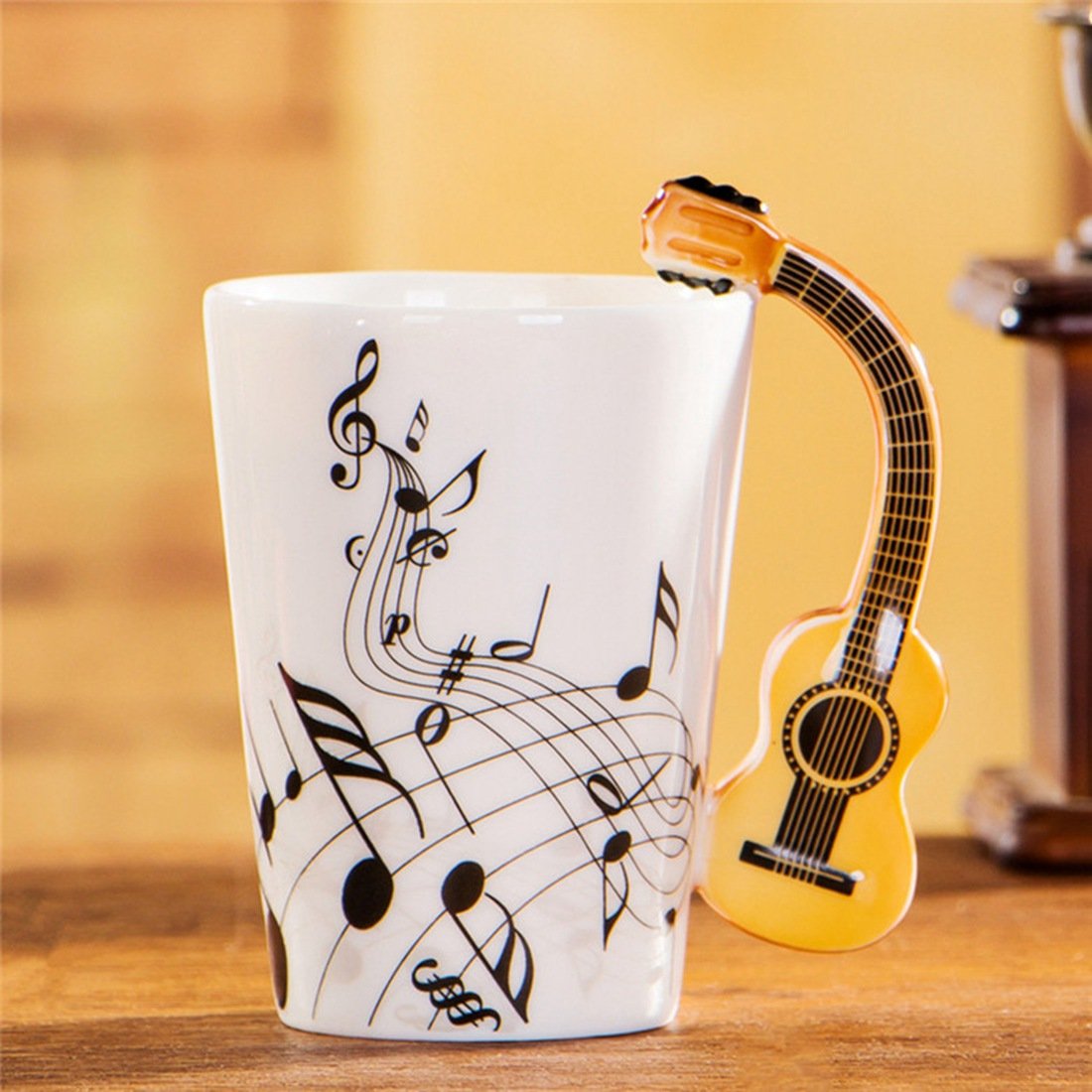 de Ceramica del Manejar de la Guitarra de la Novedad Creativa Espectro Libre de te de Leche cafetaza de la Personalidad Regalo Instrumento Musical Unico