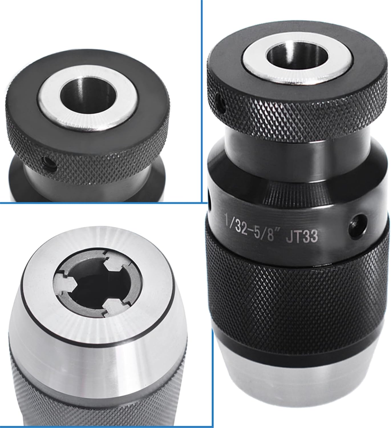 kimllier JT3 Self-tightening Keyless Drill Chuck 3/16-3/4 Inch Clamping Range 0.002 Inch Accuracy Heavy Duty Drill Chuck Fit for CNC Lathe Milling Drill Machine
