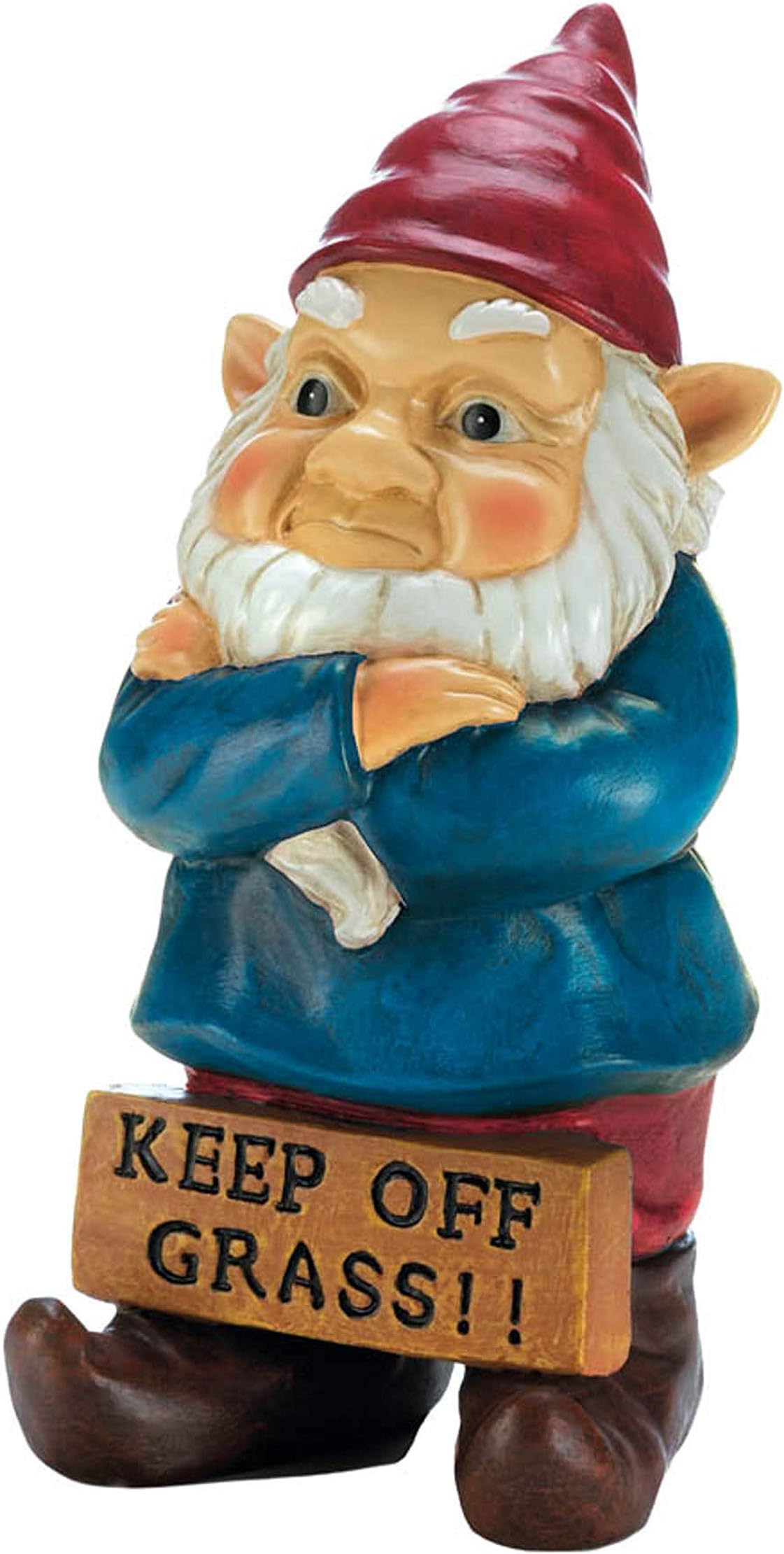 Zings & Thingz 57074146 Lawn Guarding Grumpy GNOME, Blue