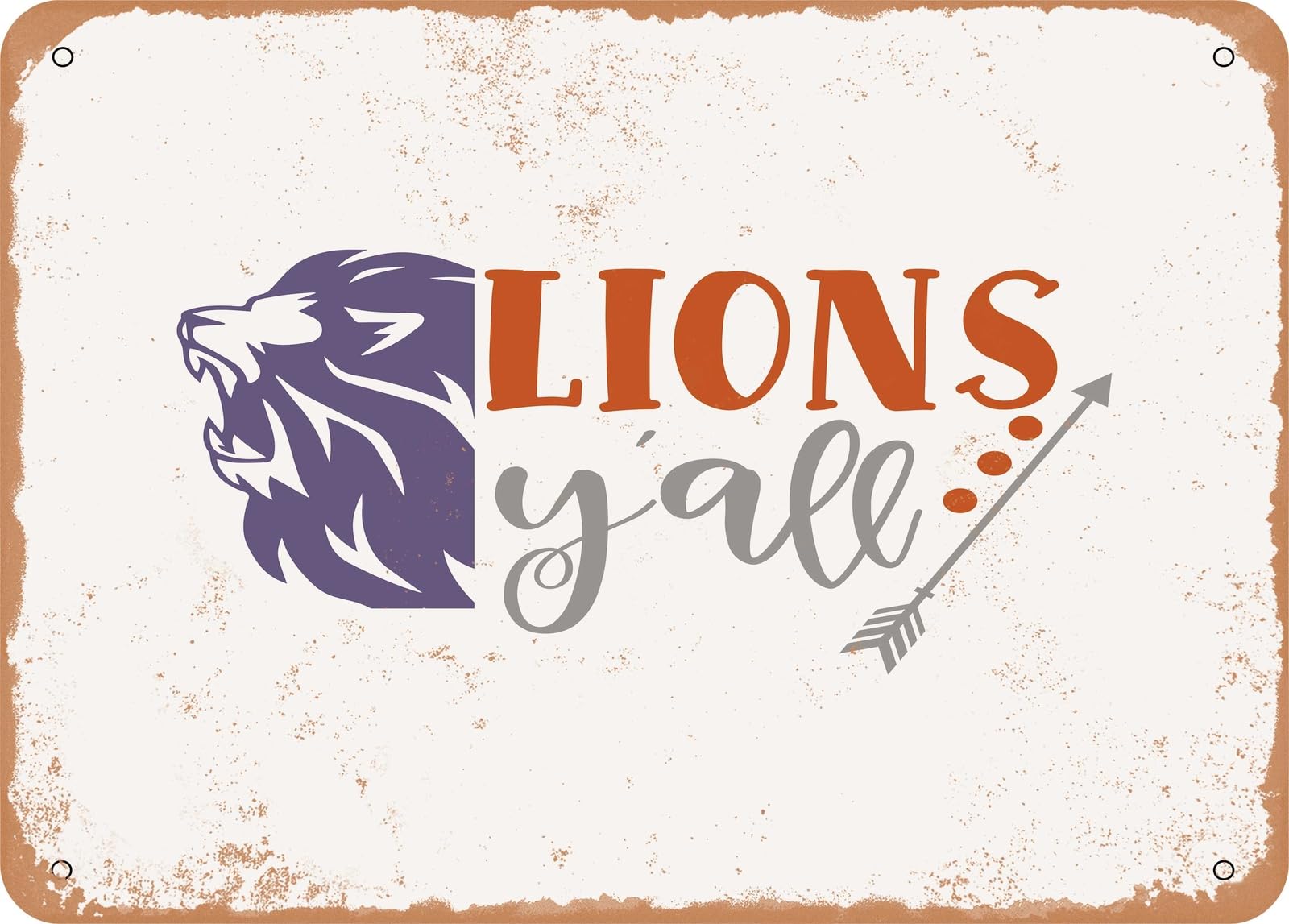 Miaomansenstore Metal Sign - Lions Y'all - Vintage Look Sign Home Decor
