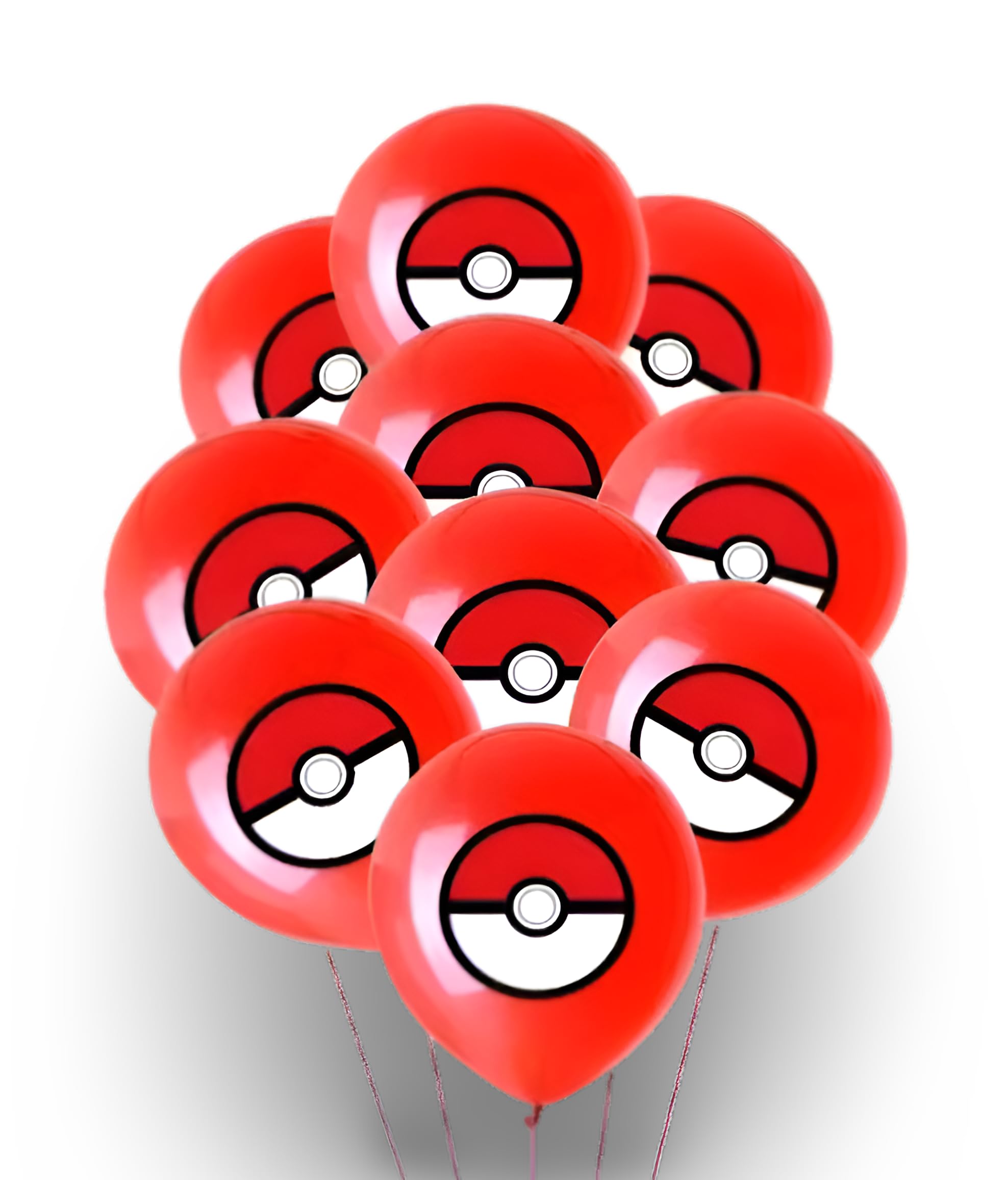 Pokémon Party Supplies | 15+ Years | 10 x Balloons | Pokeball Red — image 1