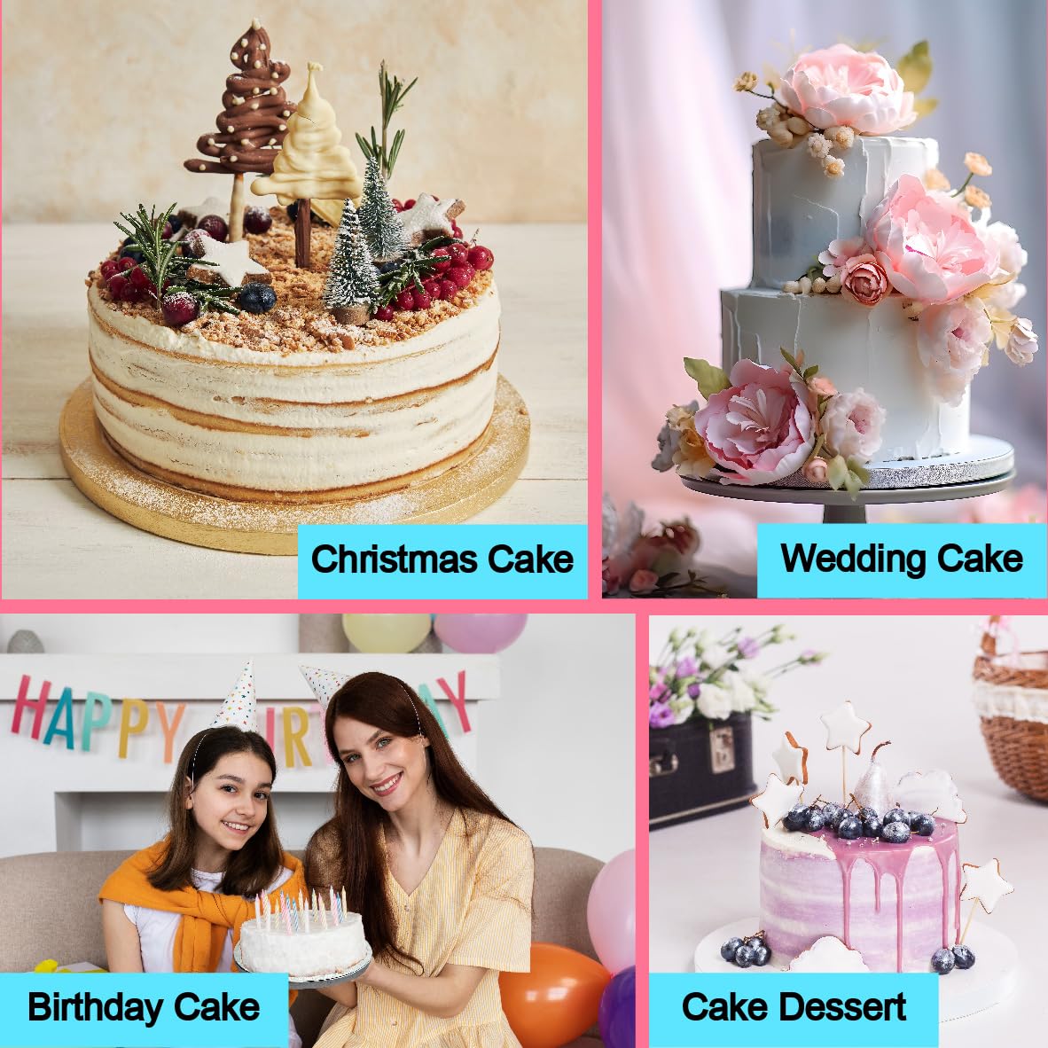 12 Packs Thick Cake Drums, Greaseproof 10 inch Assorted Round Cake Drum in Gold Black Sliver White Cake Base, Cardboard Cake Boards for Presenting Heavy/Tall Tiered Cakes, Base para Pastel