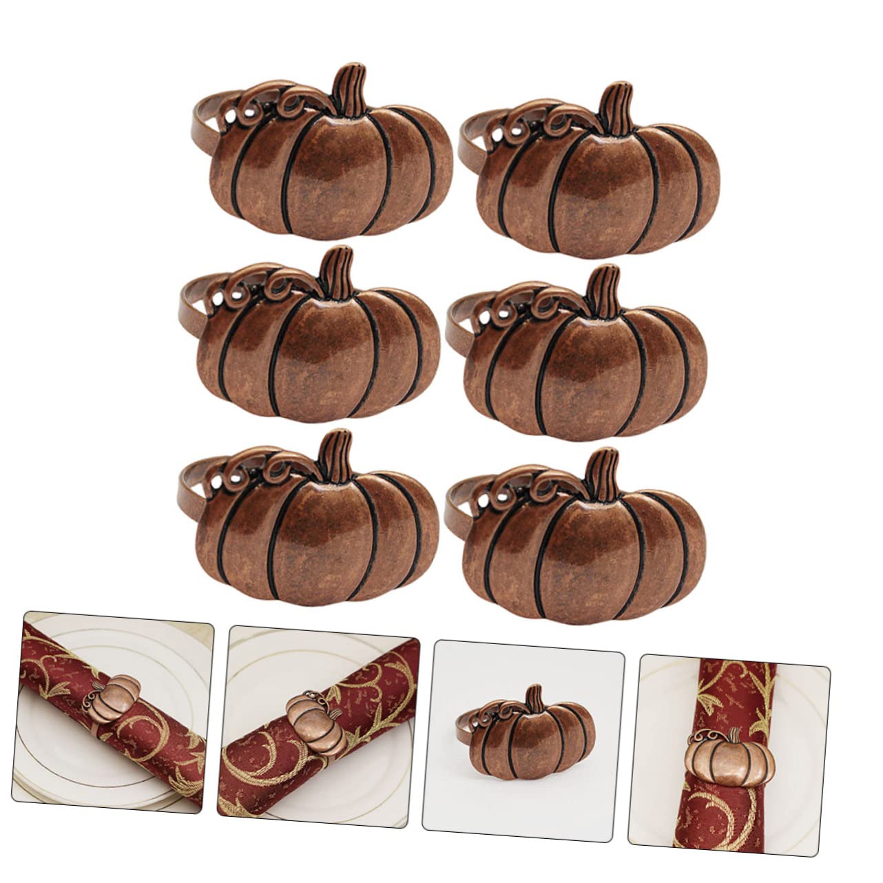Ciieeo 18 STK Kürbis Serviettenringe Elch Weihnachtsserviettenschnalle Kürbistische Thanksgiving-servietten Blattserviettenringe Serviettenringe Aus Blattgold Nussknacker Legierung Coffee