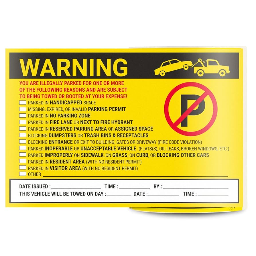 amazon-com-parking-violation-warning-labels-9-x-6-inch-yellow-300-labels-will-be-towed-stickers-you-are-parked-illegally-stickers-parking-notice-tow-away-sign-hoa-notice-hard-to-remove-office-products for Free Printable Tow Warning Notice Amazon.com : Parking Violation Warning Labels (9 x 6 inch, Yellow - 300 Labels) Will Be Towed Stickers - You are Parked Illegally Stickers, Parking Notice Tow Away Sign, HOA Notice (Hard to Remove) : Office Products for Free Printable Tow Warning Notice