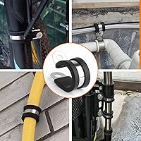 Vista 6 de 20 piezas de abrazadera de cable de 1/2 pulgada de acero inoxidable 304, abrazadera de tubo acolchada y aislante de tipo R, abrazaderas resistentes