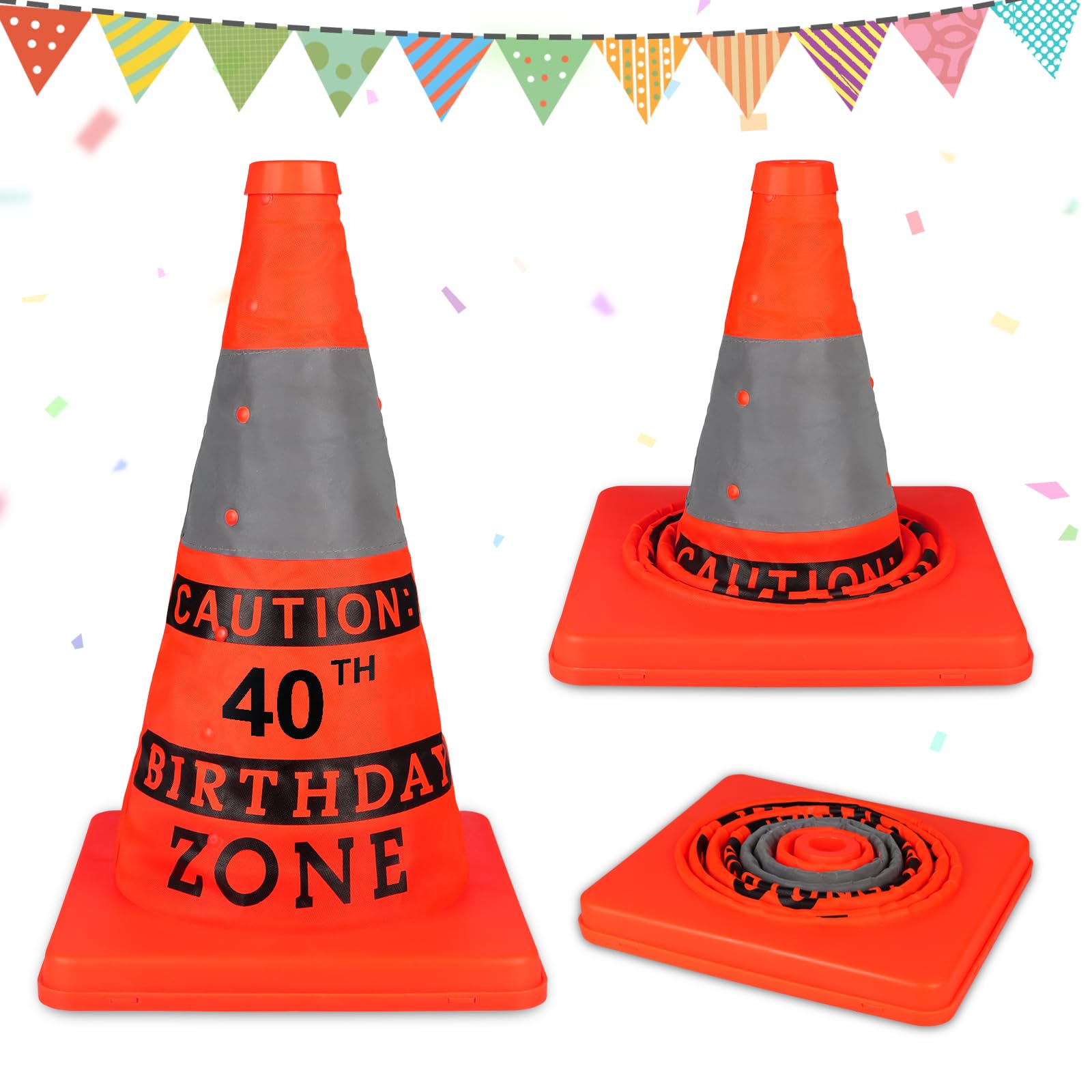 Giftota Original Birthday Man Gift Ideas, BIRTHDAY ZONE Gift for Men Boys, Safety Cone Party Decoration, Accessories Funny Gifts for Dad, Grandpa, Friend, Son (40th Birthday)