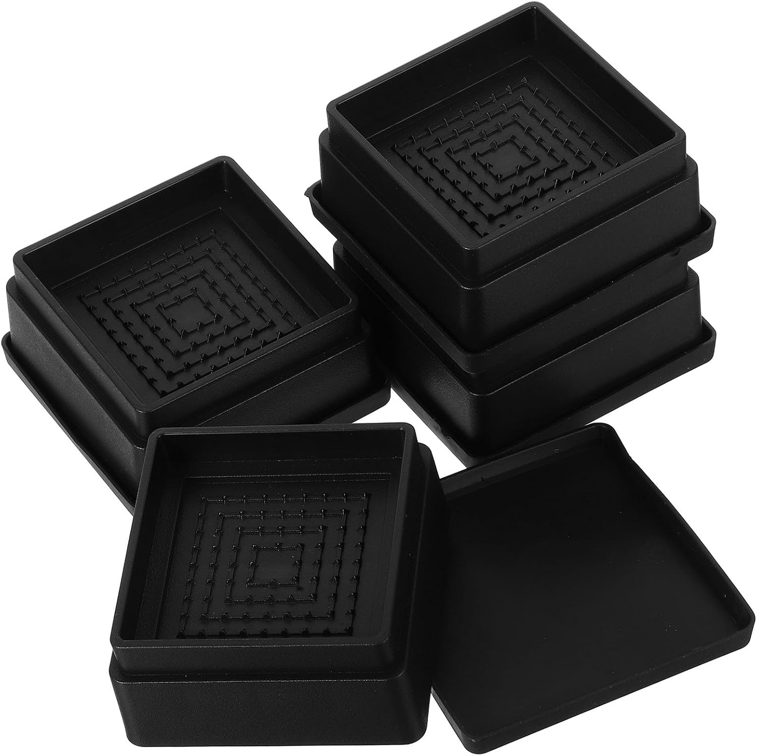 Garneck Furniture Risers 1 Inch Square Rubber Non-Slip Bed and Couch Lifter Blocks, Heavy Duty Stackable Table and Sofa Risers, 4pcs for Height Adjustment and Storage Expansion