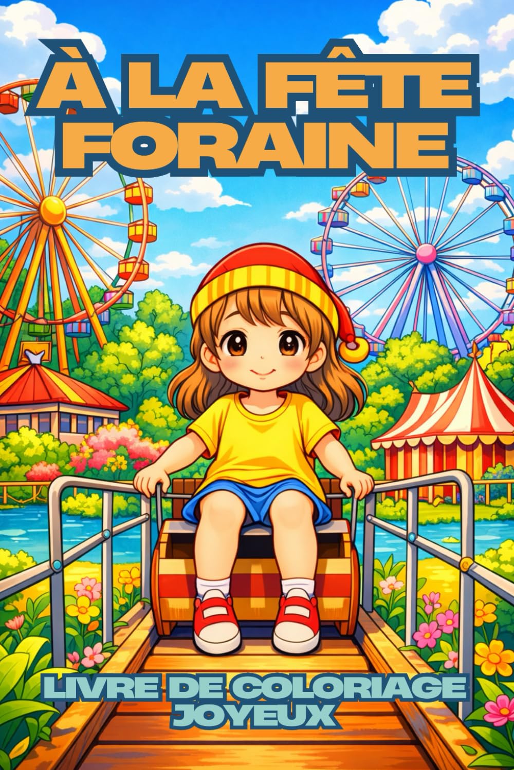 À la Fête Foraine – Livre de Coloriage Joyeux pour Enfants et Seniors: 79 illustrations chaleureuses d’enfants à la fête foraine – coloriage relaxant, une page sur deux blanche