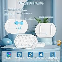 Vista 4 de Luces de piscina (paquete de 4), luces LED sumergibles recargables, IP68, impermeable, 16 colores, luz flotante magnética con control remoto