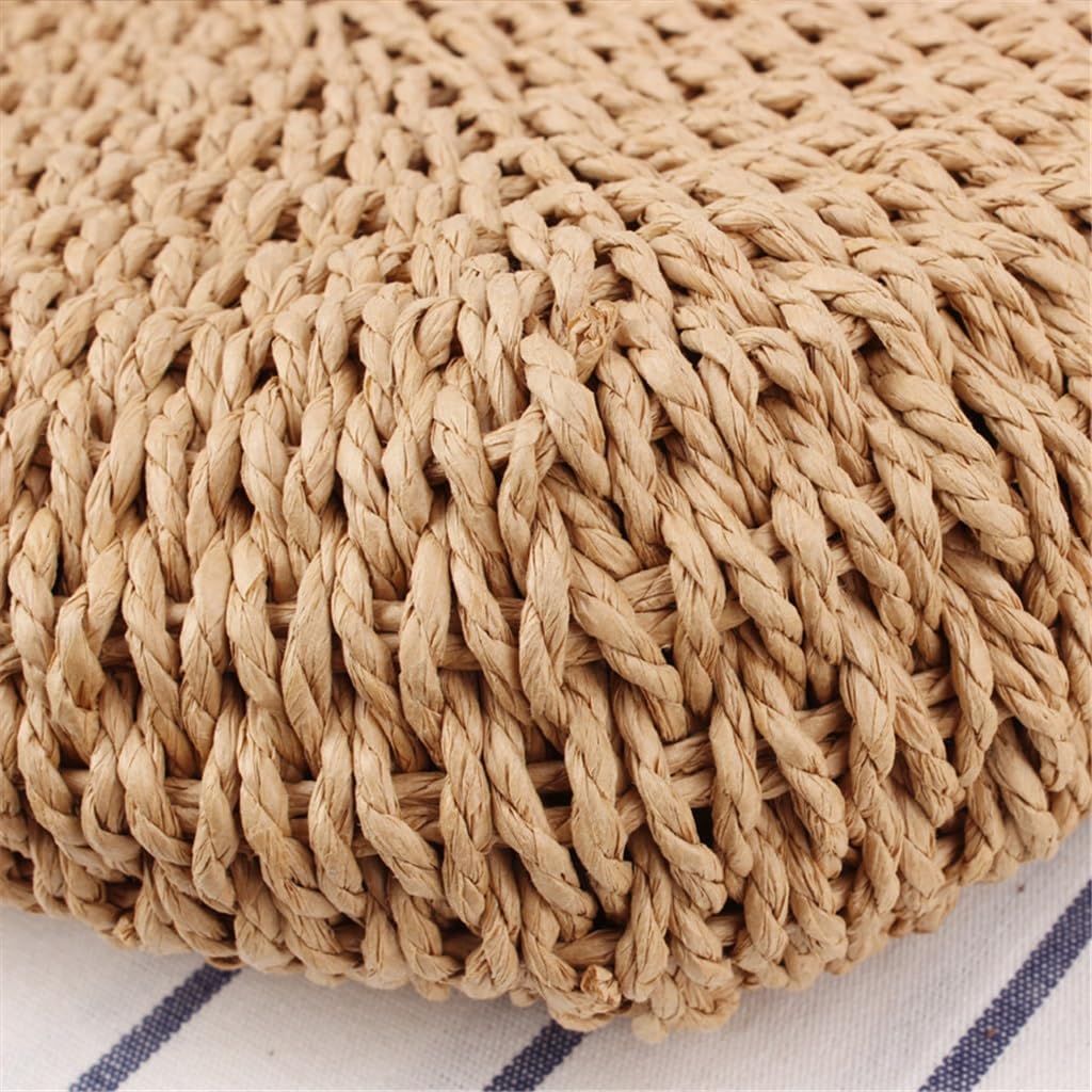 Hand Carry Bag Solid Colour Casual Handmade Woven Bag Beach Photo Large