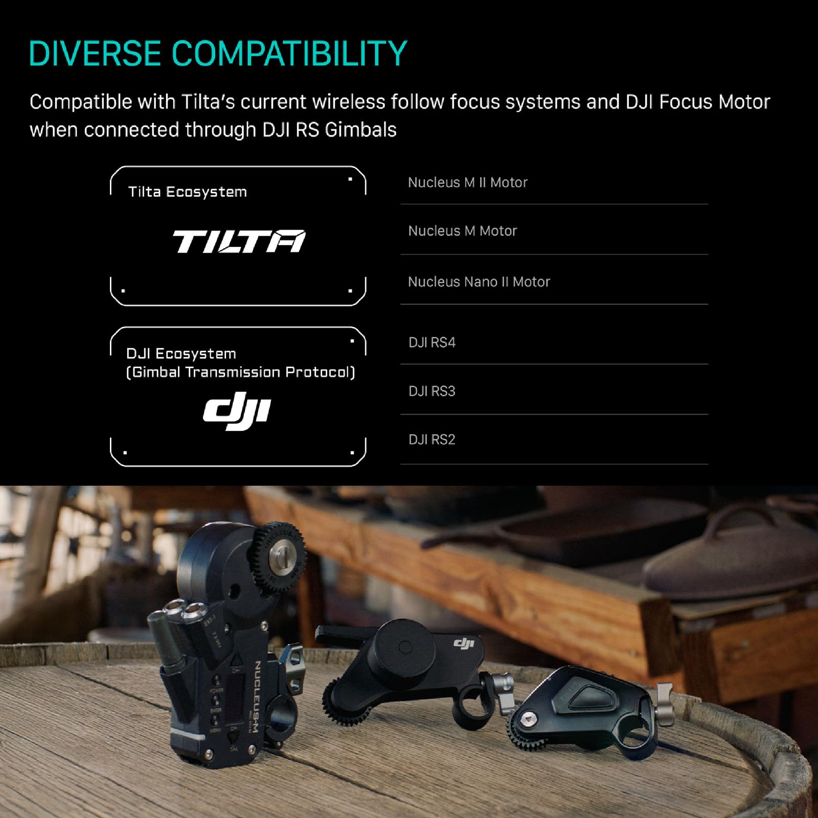 Tilta Nucleus-M II Follow Focus - Sistema di controllo delle lenti wireless con motore Nucleus-M II e unità manuale FIZ per fotocamere DSLR Mirrorless WLC-T06-K1