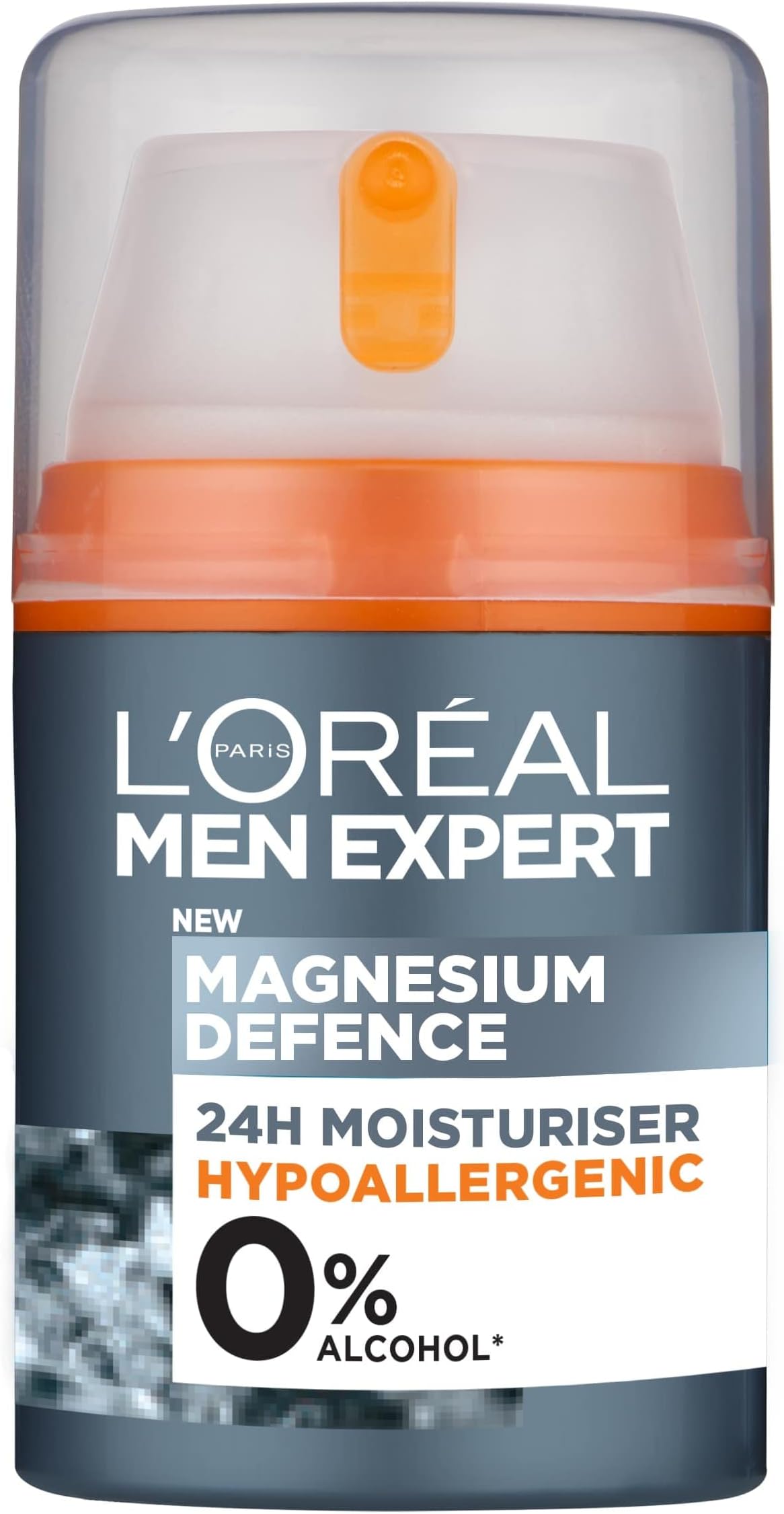 L'Oreal Sensitive Skin Moisturiser, Magnesium Defence, Hypoallergenic 24H Daily s Moisturiser, With Magnesium Mineral And Hyaluronic Acid, 50ml
