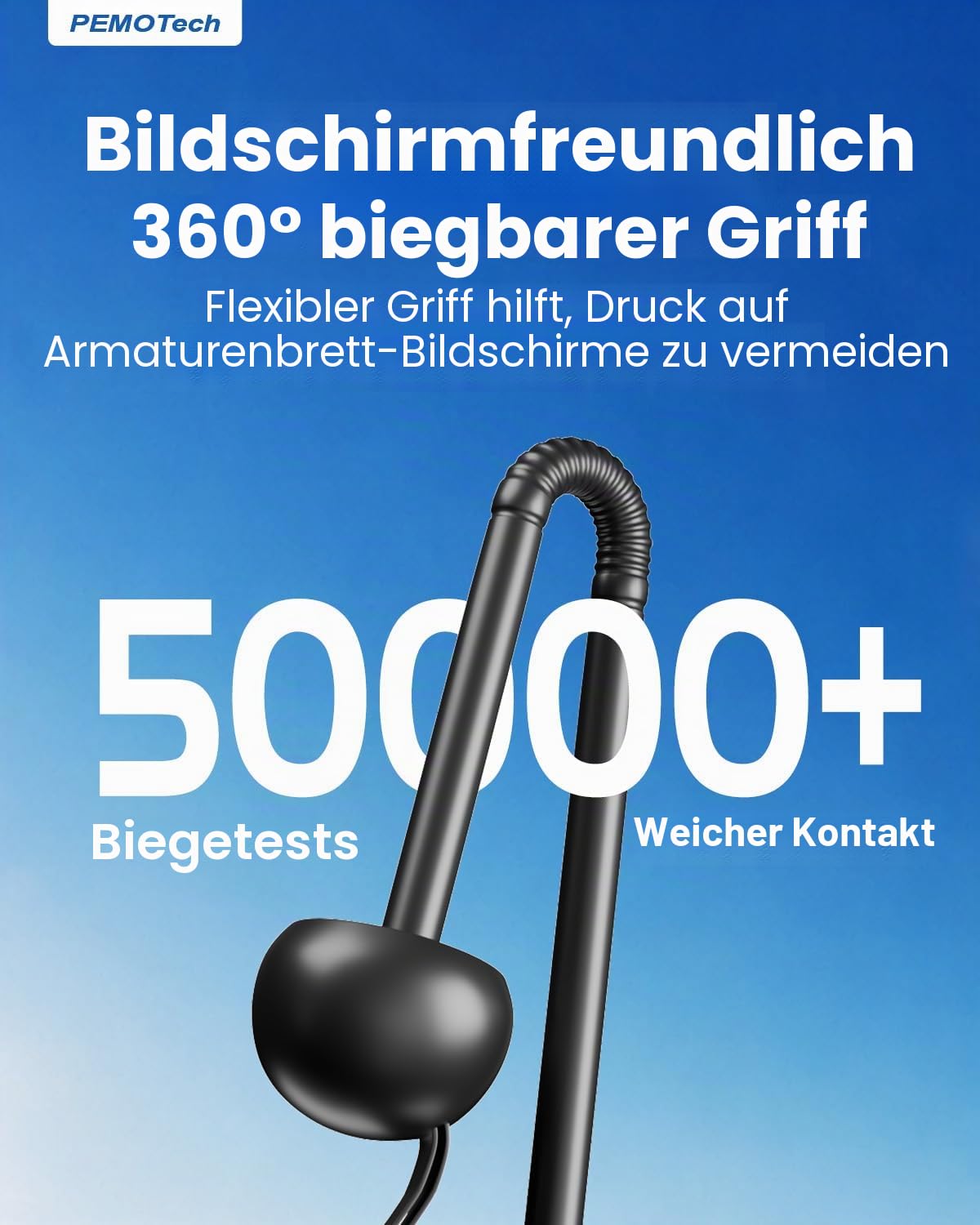 PEMOTech Faltbarer Sonnenschutz Auto mit 5-Layer Nano, Sonnenblende Auto, Sonnenschutz Auto Frontscheibe, 360° Drehbar, UV-Schutz, Hitzeschutz, Anti-Puncture für die meisten Fahrzeuge (132×76cm)