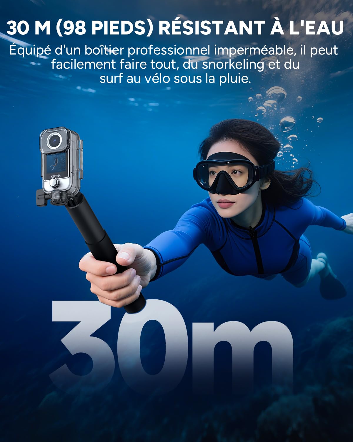 SJCAM C400 Bundle Vlog(256Go),Camera Vlog 4K avec 7H d'Autonomie | Écran Tactile Rotatif 2.29",Imperméable,Stabilisation 6 Axes,Caméra d'action pour Youtube,Vlog,Voyages,Activités,Blanc