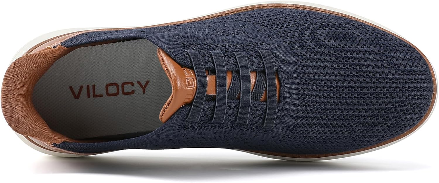 VILOCY Men's Slip on Casual Dress Tennis Walking Shoes Ease in Laceless Fashion Sneakers Breeze Business Oxfords - Image 3
