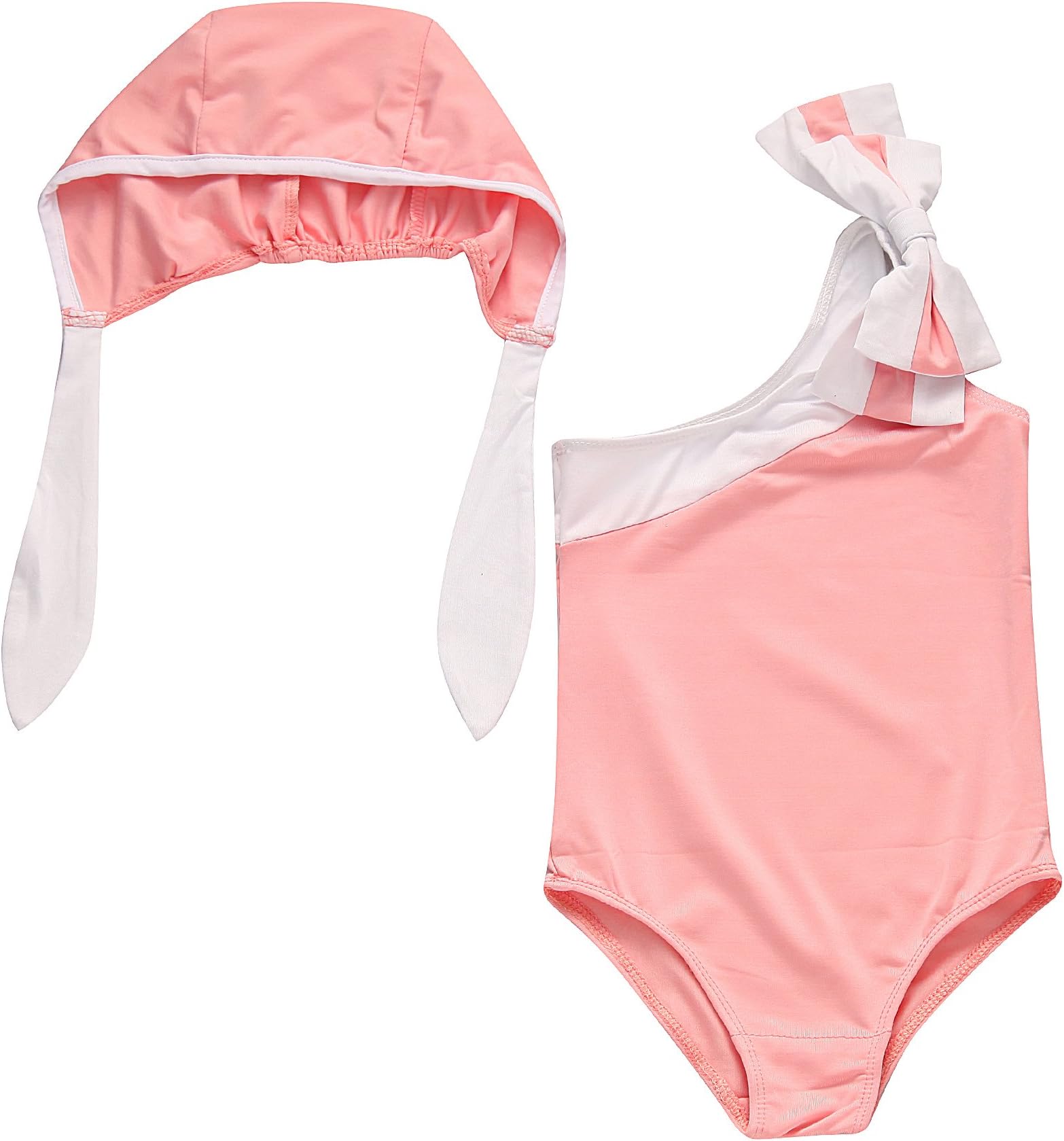 Richie House Girls' Inclined Shoulder Type Swim Suit Size 2-8 RH1948
