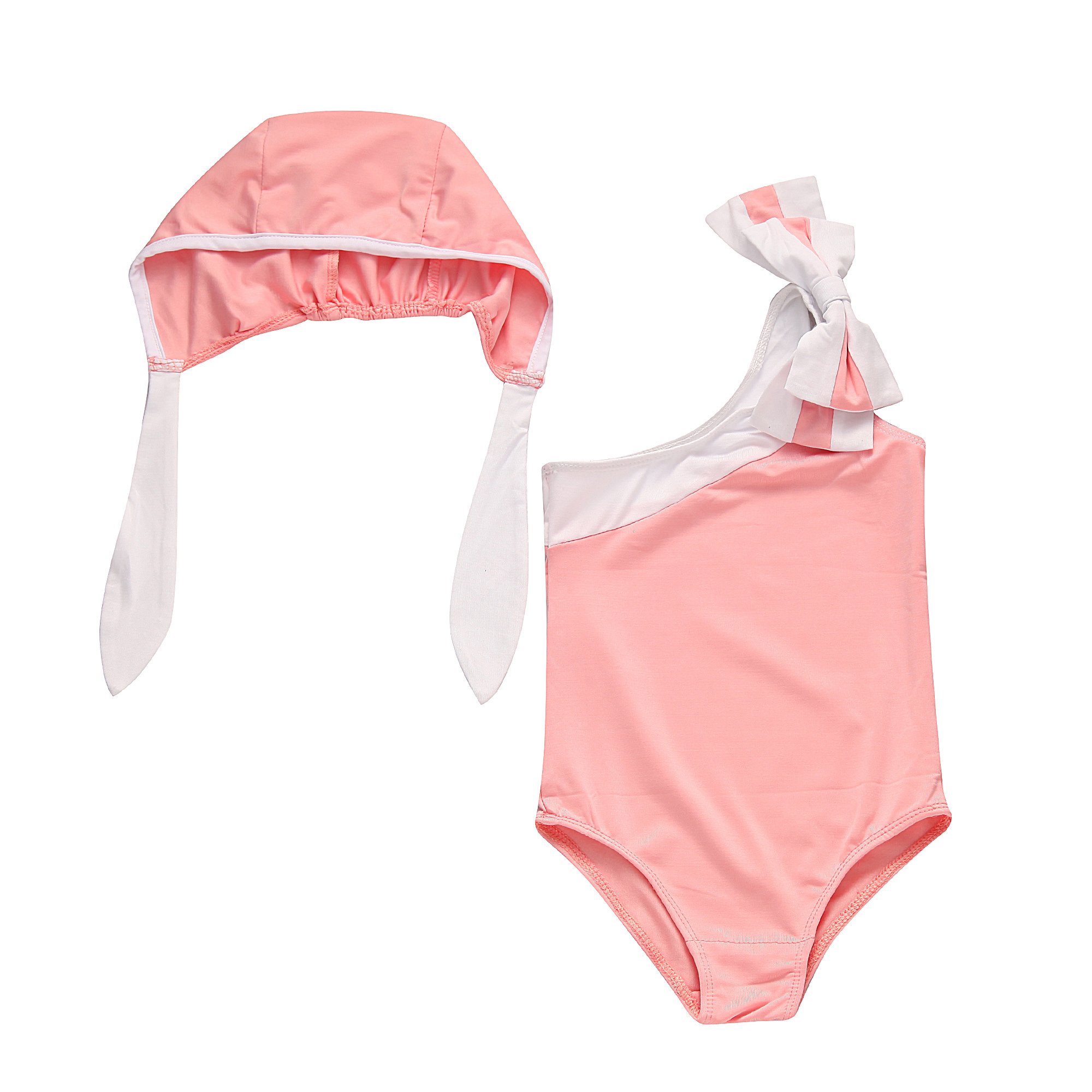 Richie House Girls' Inclined Shoulder Type Swim Suit Size 2-8 RH1948