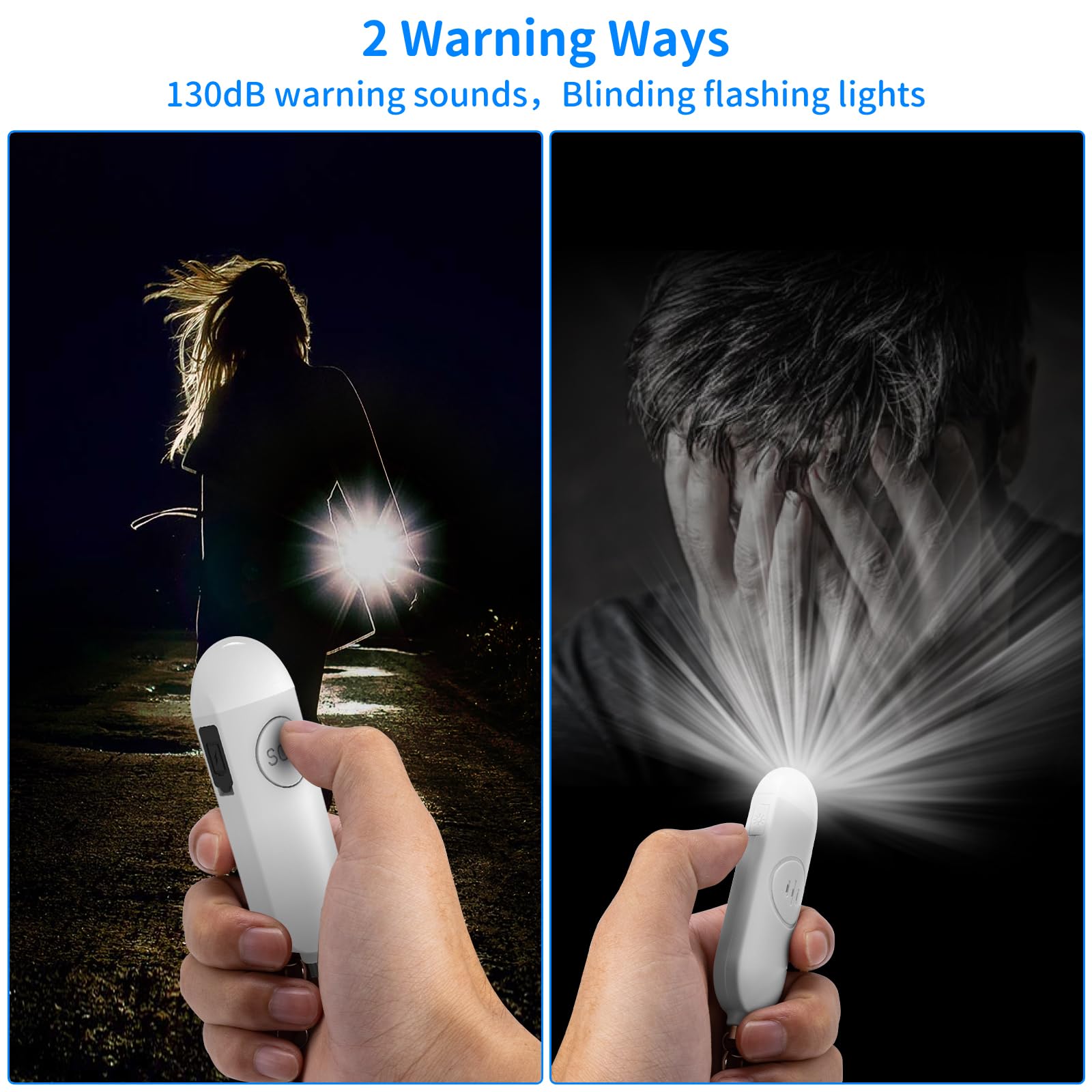 HOTUT Allarme Personale Anti Aggressione,130dB Portachiavi Autodifesa con Luce Stroboscopica,Ricaricabile Sicurezza Personale di Emergenza per Zaino in Spalla, Donne, Uomini(Nero HOTUT Allarme Personale Anti Aggressione,130dB Portachiavi Autodifesa con Luce Stroboscopica,Ricaricabile Sicurezza Personale di Emergenza per Zaino in Spalla, Donne, Uomini(Nero