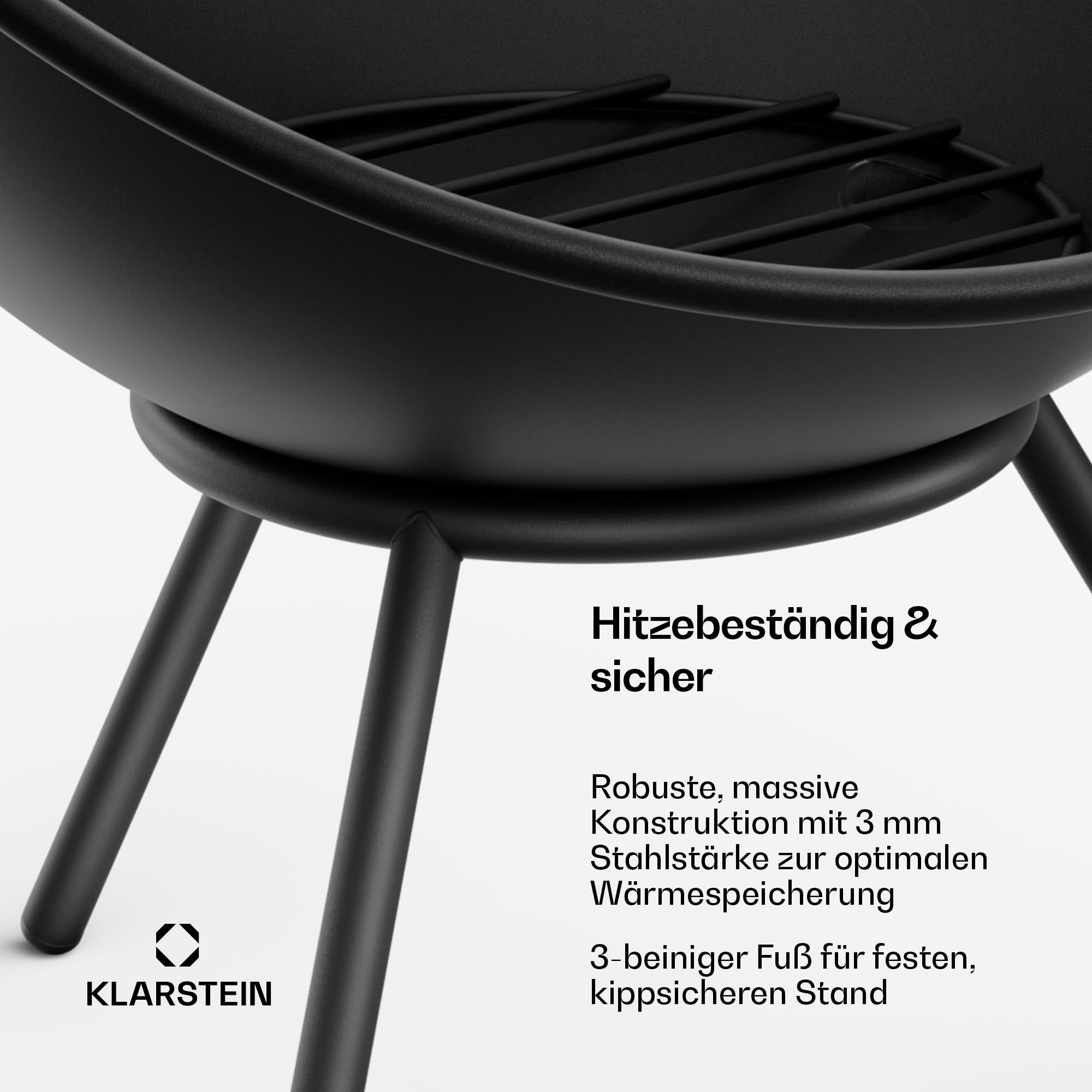 blumfeldt Feuerschale, Outdoor Feuerstelle – Stahl-Feuerschale mit kippbarem 2-in-1-Design, 3 mm Dicker Stahl, stabile Basis, Ascherost, Schürhaken & Regenschutz, 43 cm