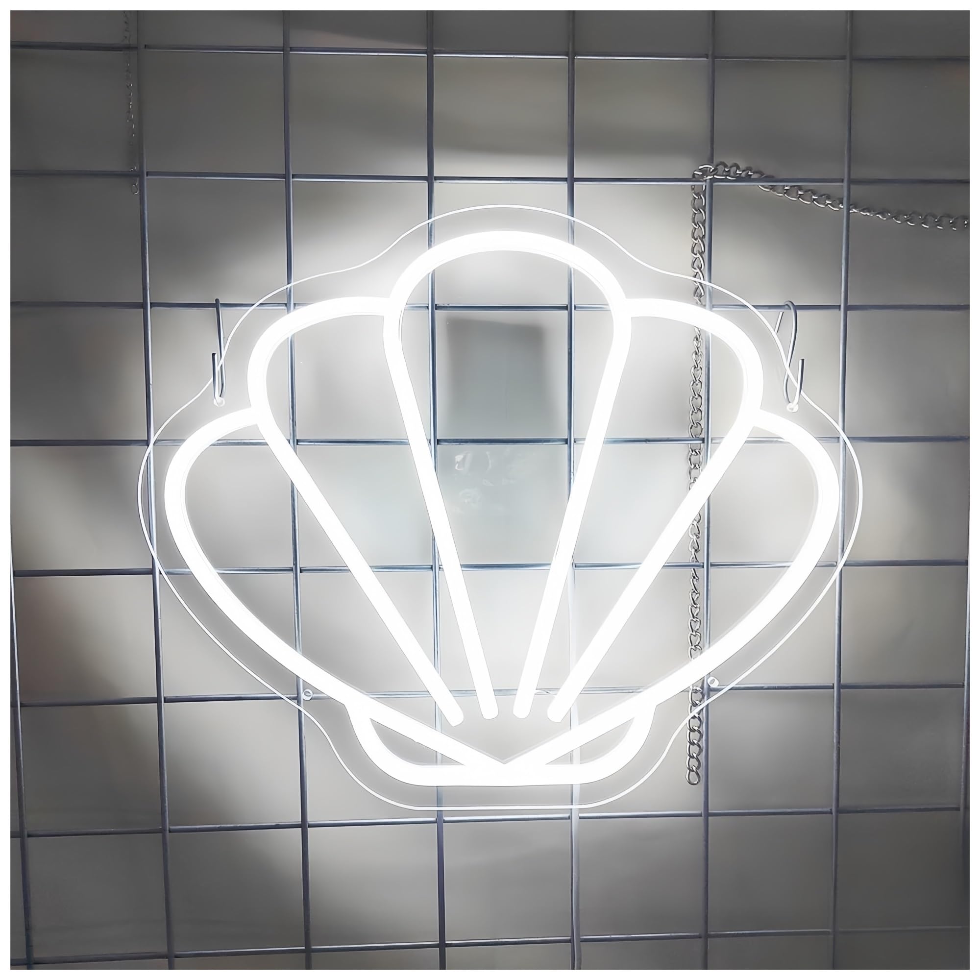 SHOUXI Sign Lamp Shell Shape Neon Sign Beauty Room Decor Salon Wall Decor Gaming Room Bedroom(G,21X26cm)