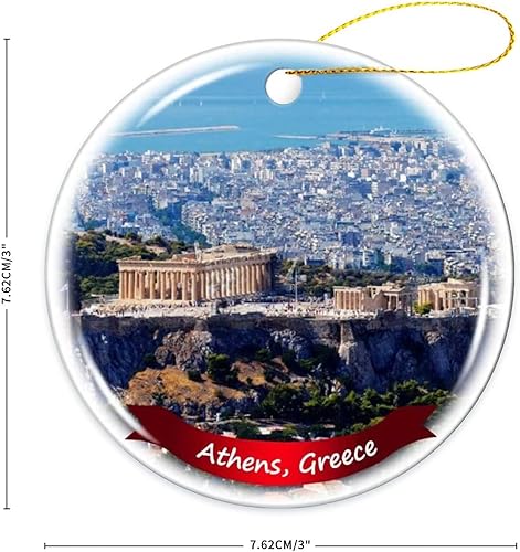 Miniatura 4 de Milán Italia Adorno de Navidad de porcelana de doble cara adorno de cerámica, 3 pulgadas