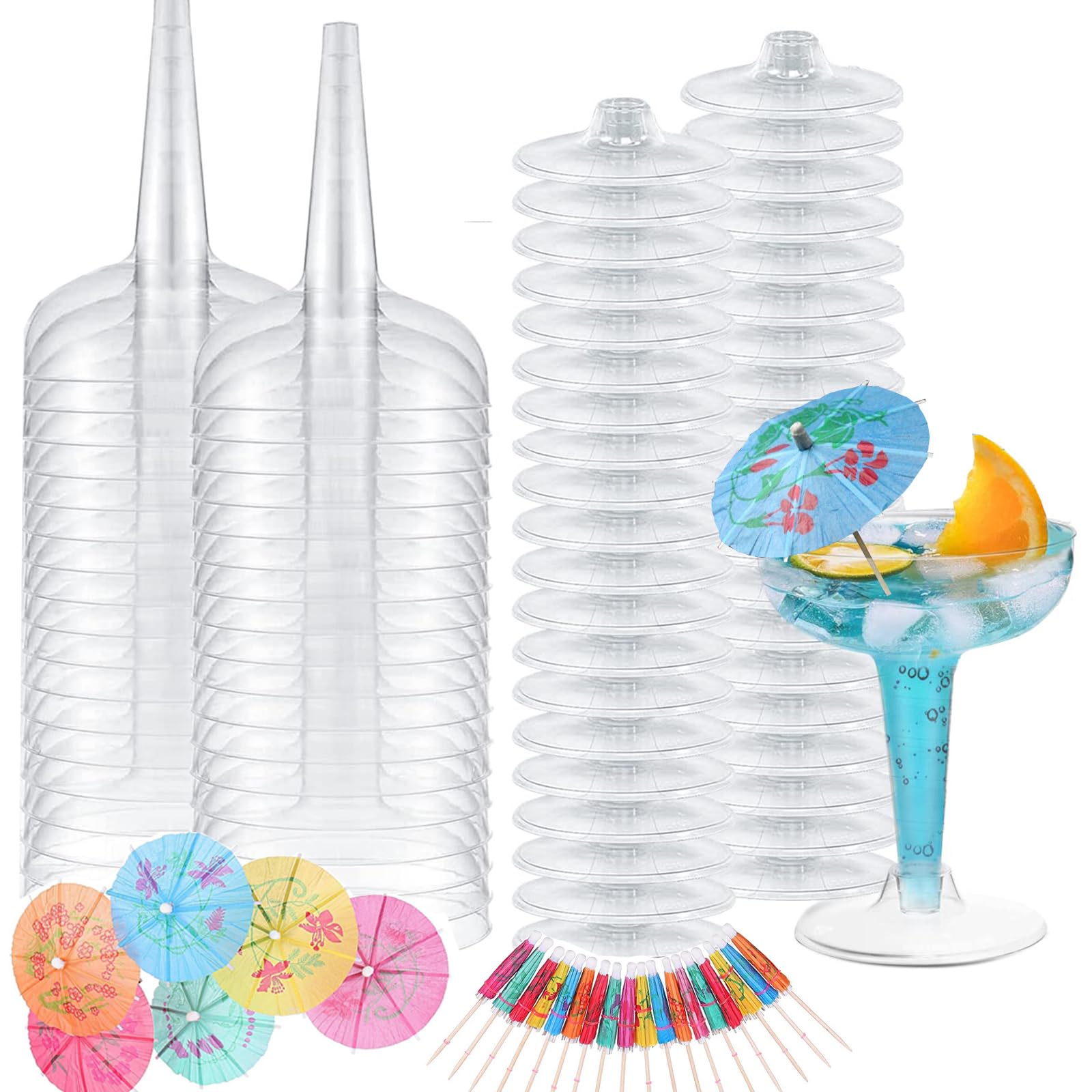 IS MUHE Plastic Cocktail Glasses,50 Pack Disposable Plastic Glasses, Appetizer Dessert Cups, Dessert Cup, Mini Martini Plastic Cups, Unbreakable Mini Glasses, for Drink Ice Cream Wedding Party 120ml