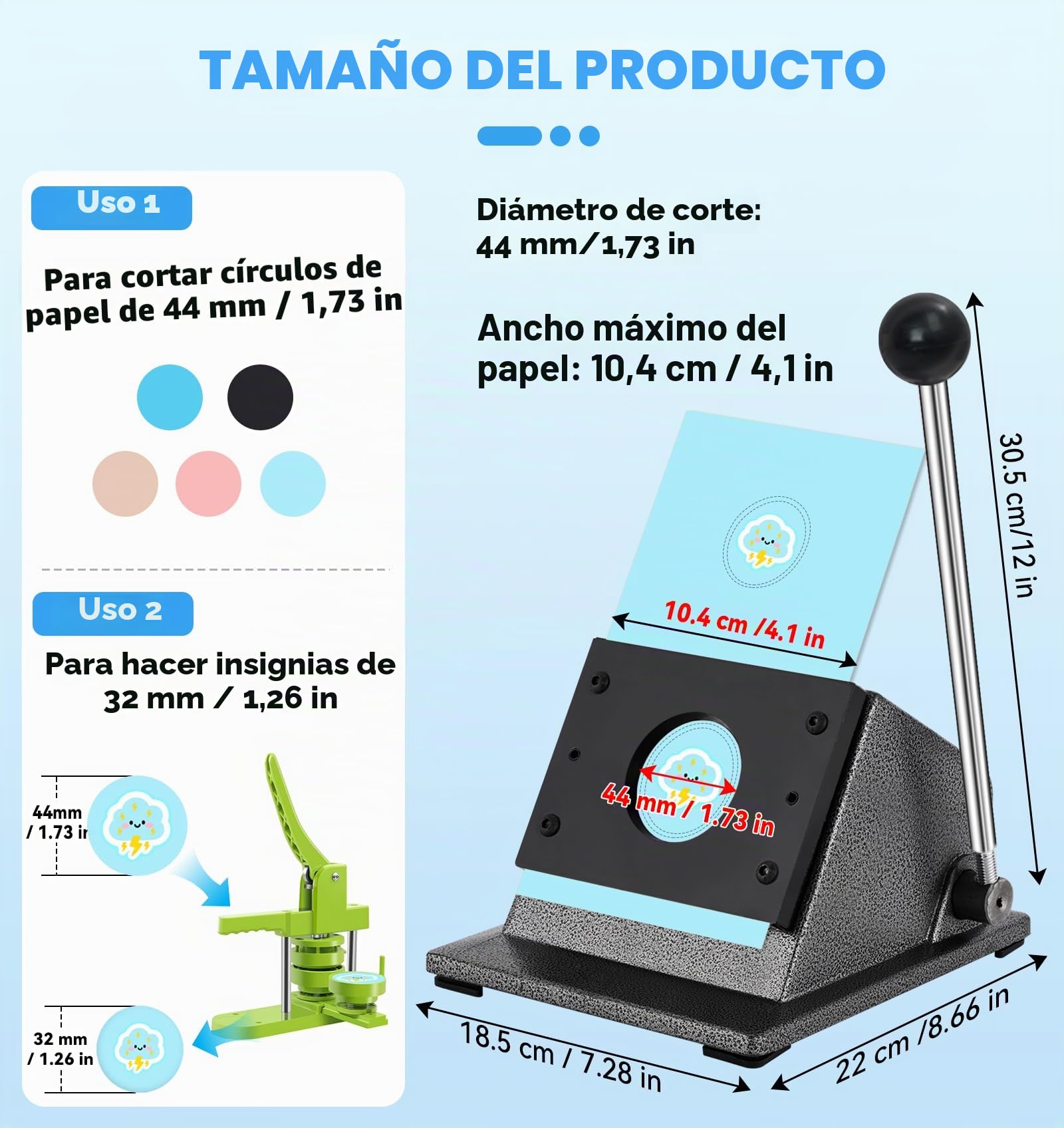 YUCHENGTECH Cortador de Insignia Redonda 32 mm