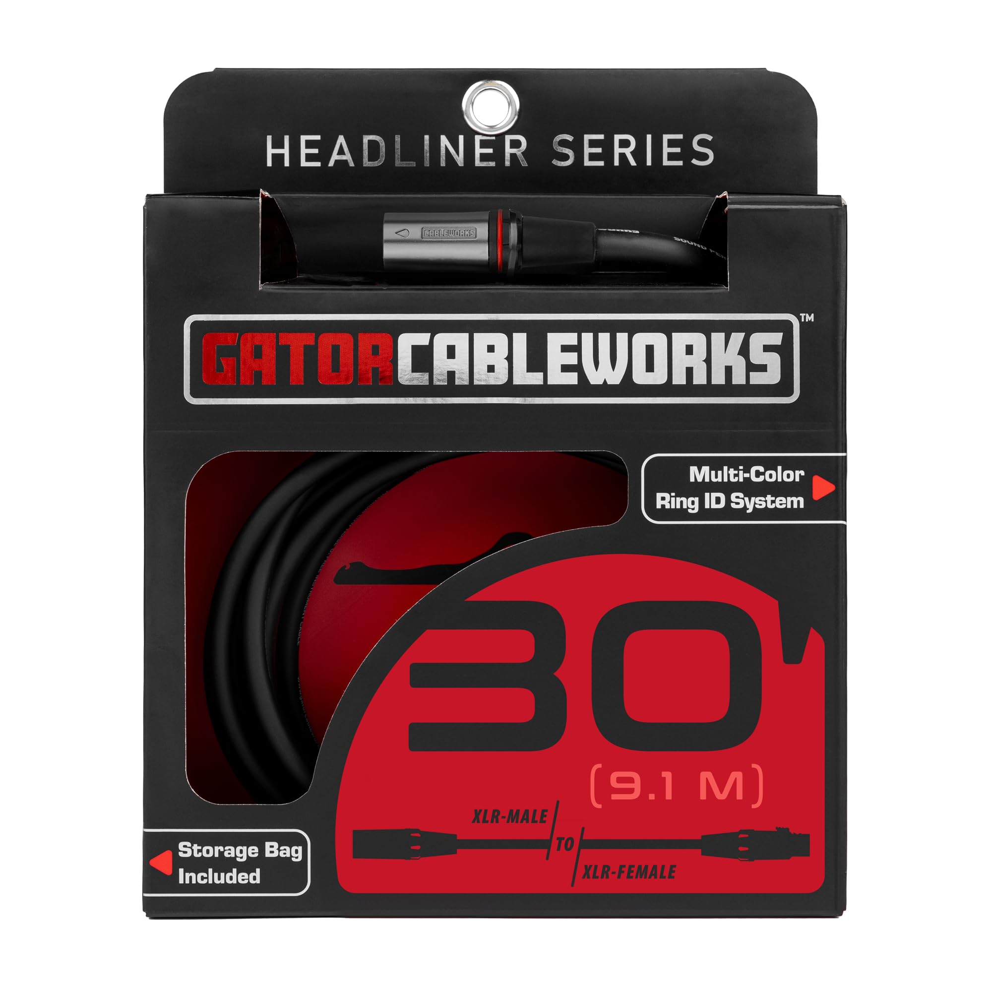 GATOR CABLEWORKS Cable de micrófono serie Headliner 9 m XLR (GCWH-XLR-30)