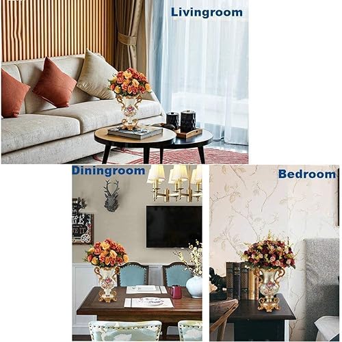 Miniatura 4 de Floreros grandes de resina retro de estilo europeo para sala de estar, comedor, centro de mesa, dormitorio, cocina, oficina, hotel, decoración del