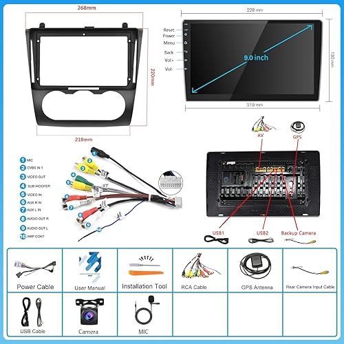 Vista 8 de 2G+64G Radio de coche estéreo para Nissan Altima 2008-2012 con CarPlay inalámbrico Android Auto, 9 pulgadas Android 13 pantalla táctil HiFi Audio