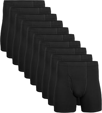 Gildan Mens Underwear Covered Waistband Boxer Briefs, Multipack