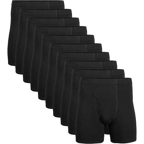 Gildan Men's Underwear Covered Waistband Boxer Briefs, Multipack