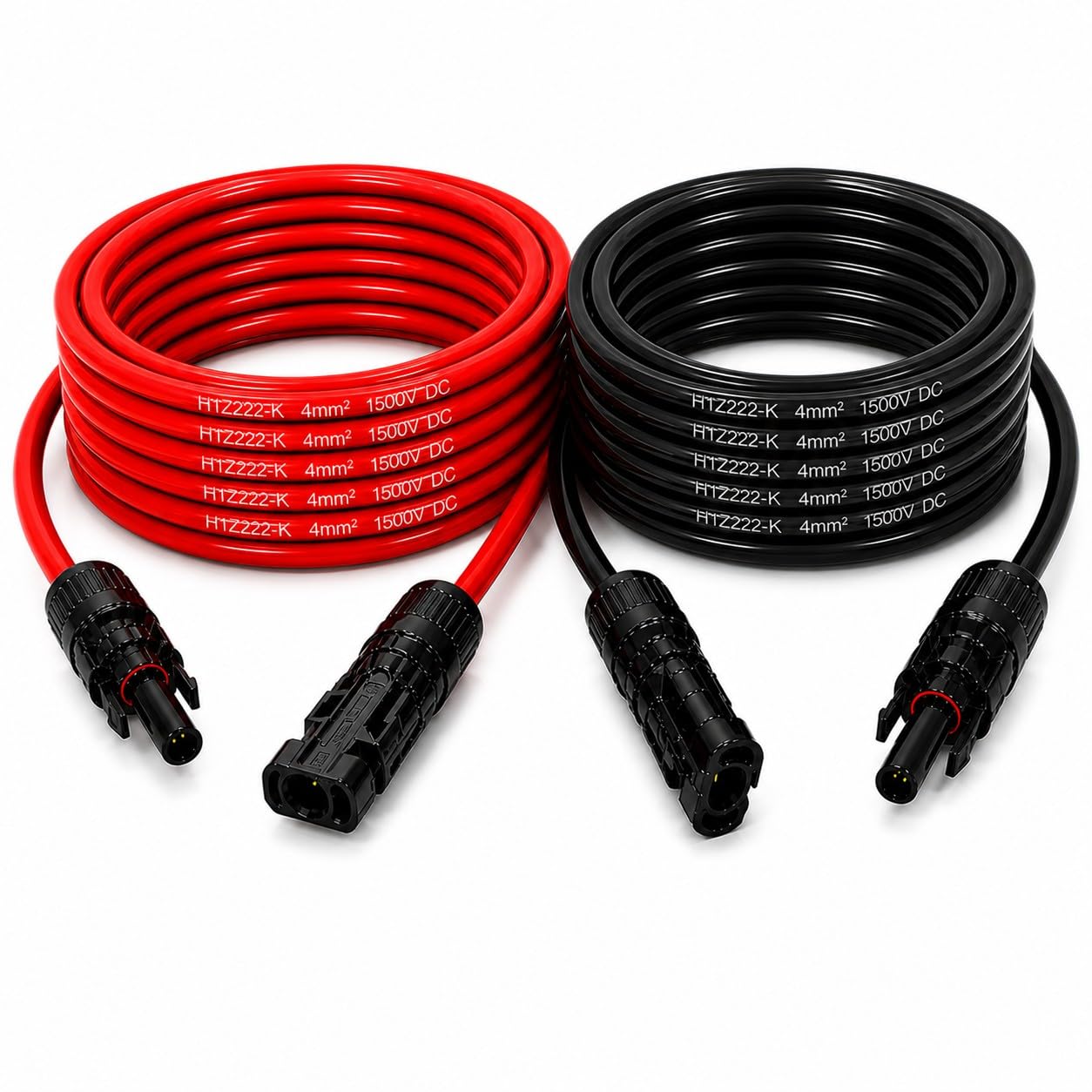 Zestaw kabli solarnych 35 Fahrenheit H1Z2Z2-K 4 mm² | przedłużacz 2 x 8 m wraz z wtyczką solarną | Kabel fotowoltaiczny po obu stronach czerwony/czarny z wtyczką do instalacji solarnej PV | odporny na