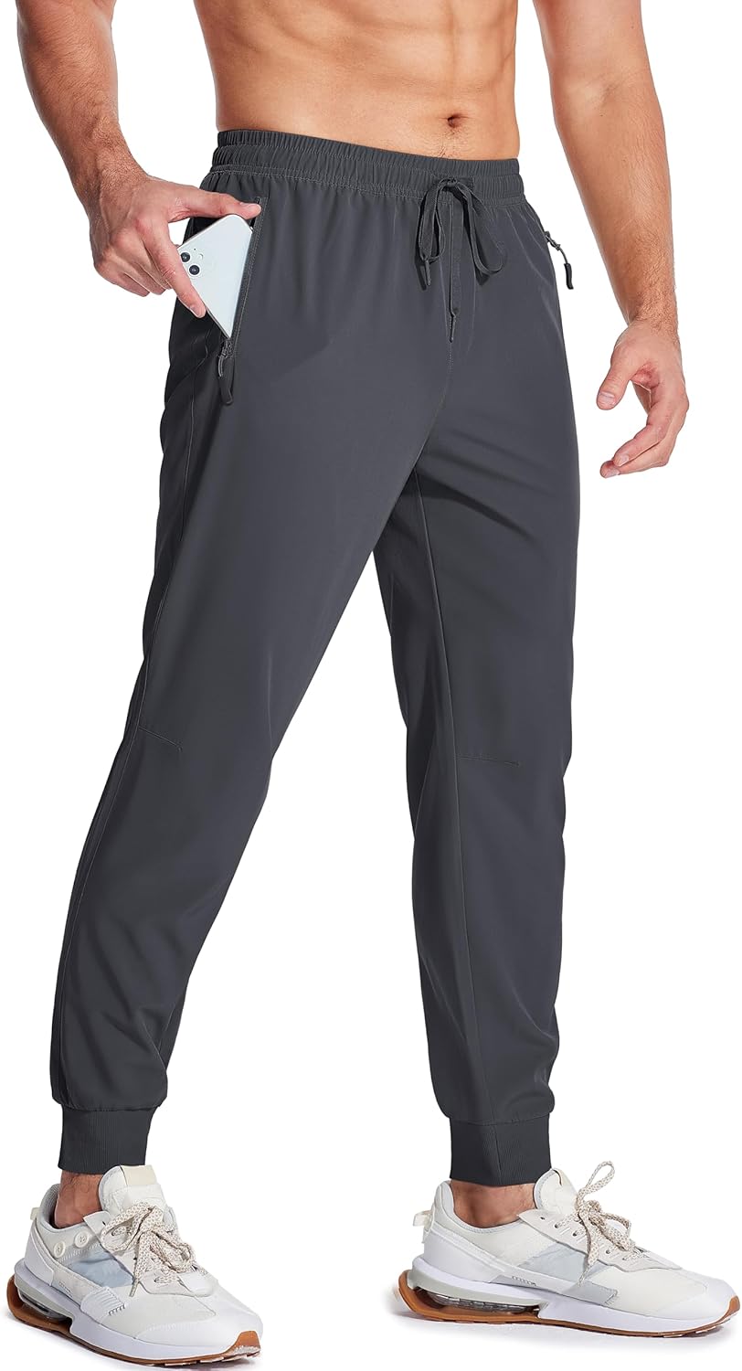 MAGCOMSEN Hiking Pants for Men Lightweight Athletic Pants Quick Dry with Zipper Pockets Running Track Workout Pants