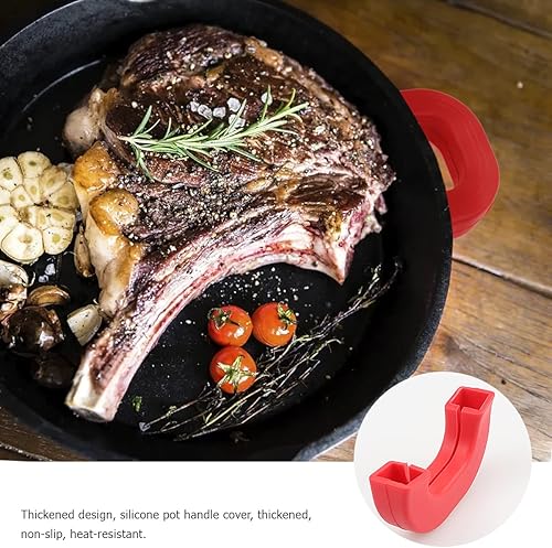 Miniatura 5 de DOERDO - 4 soportes de silicona resistentes al calor, fundas antideslizantes para ollas, fundas antideslizantes para ollas y sopas, color rojo