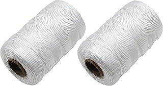 Elitexion Twine Mason Line #18 x 500ft, Twisted Nylon Strong Twine String – 100% Pure White Nylon – DIY, Crafts, Arts, Fis...